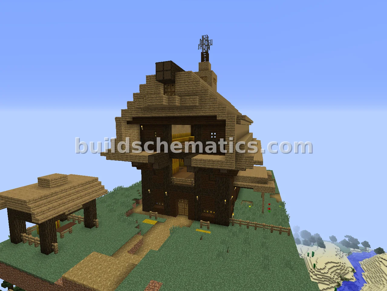 Rustic Barn and Stable with Hay Cart — view 2