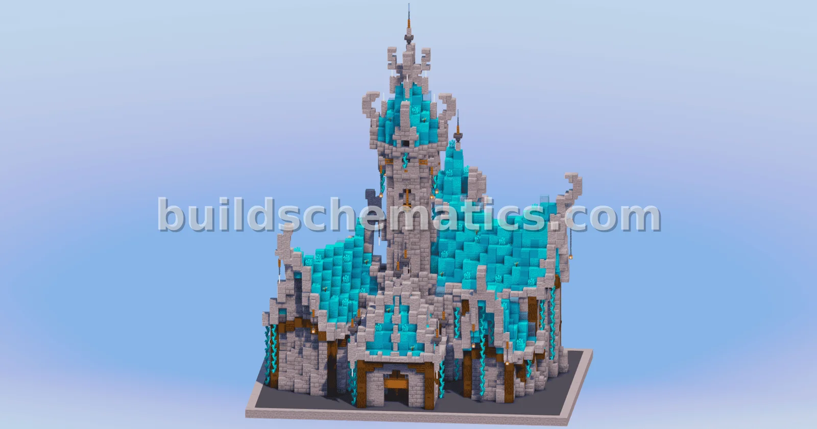 Cyan Medieval Fantasy Castle Structure