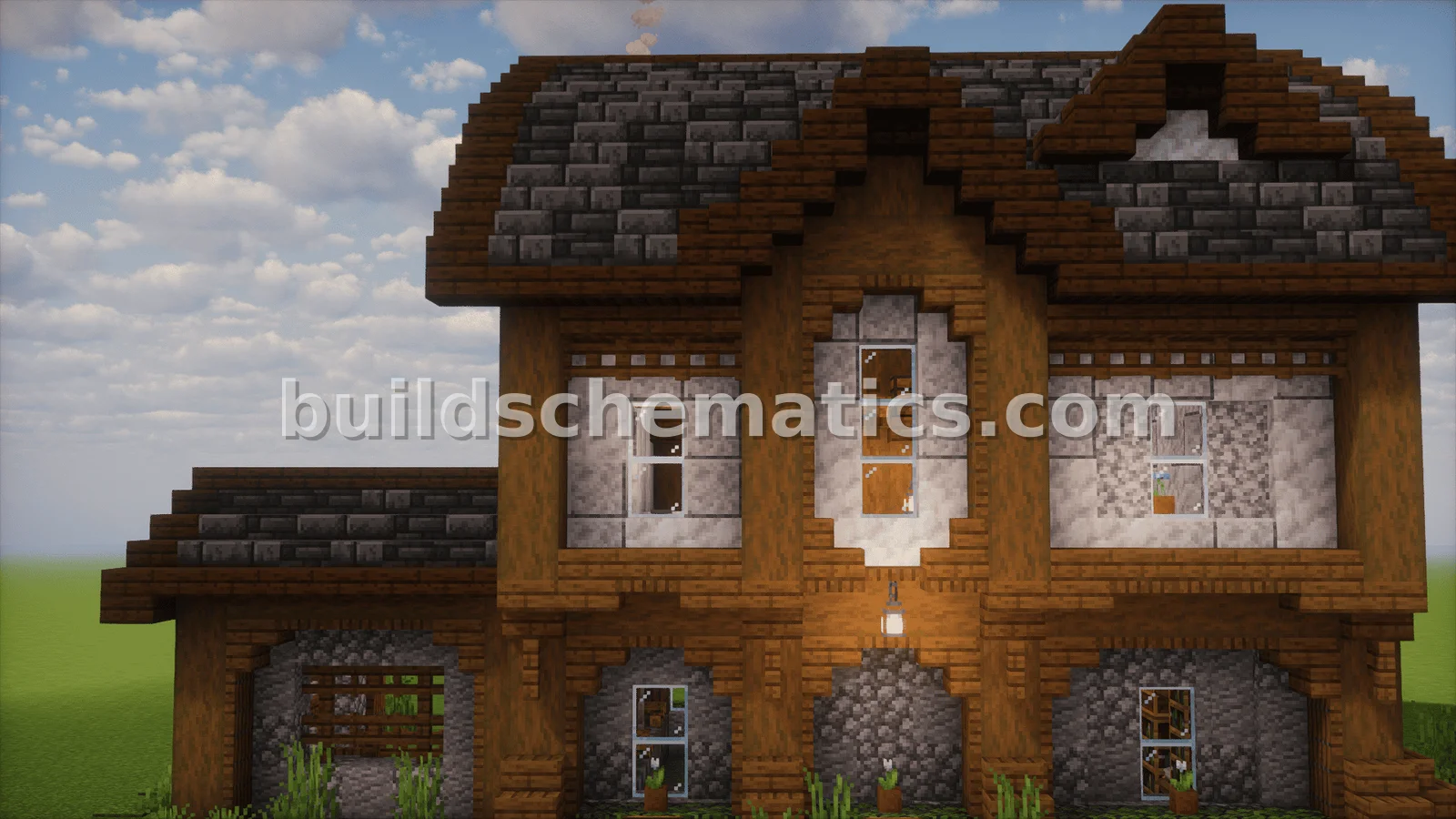 Cozy Medieval Village House Schematic for Minecraft — view 3