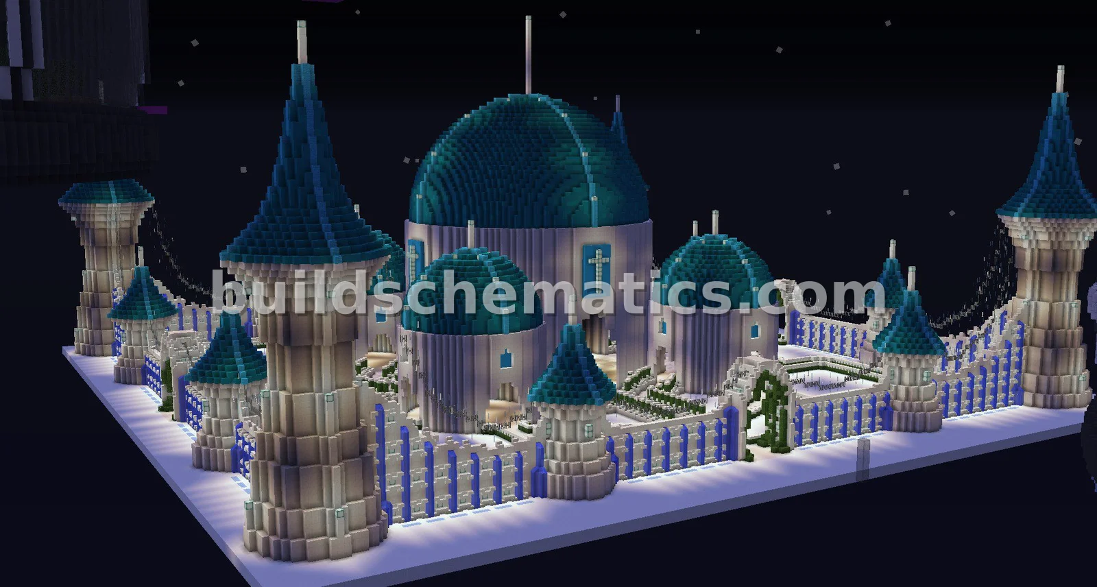 White Cyan Palace Walls