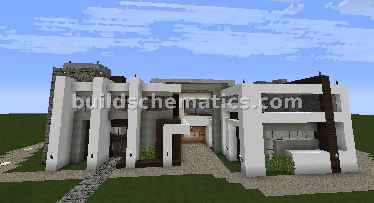 Modern White Clay House with Pool