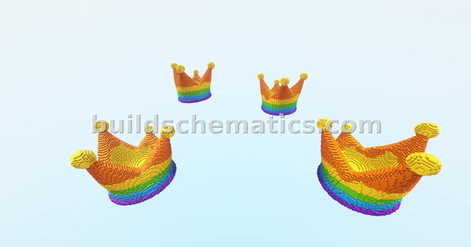 Rainbow Crown Statue Minecraft Mega Build — view 4