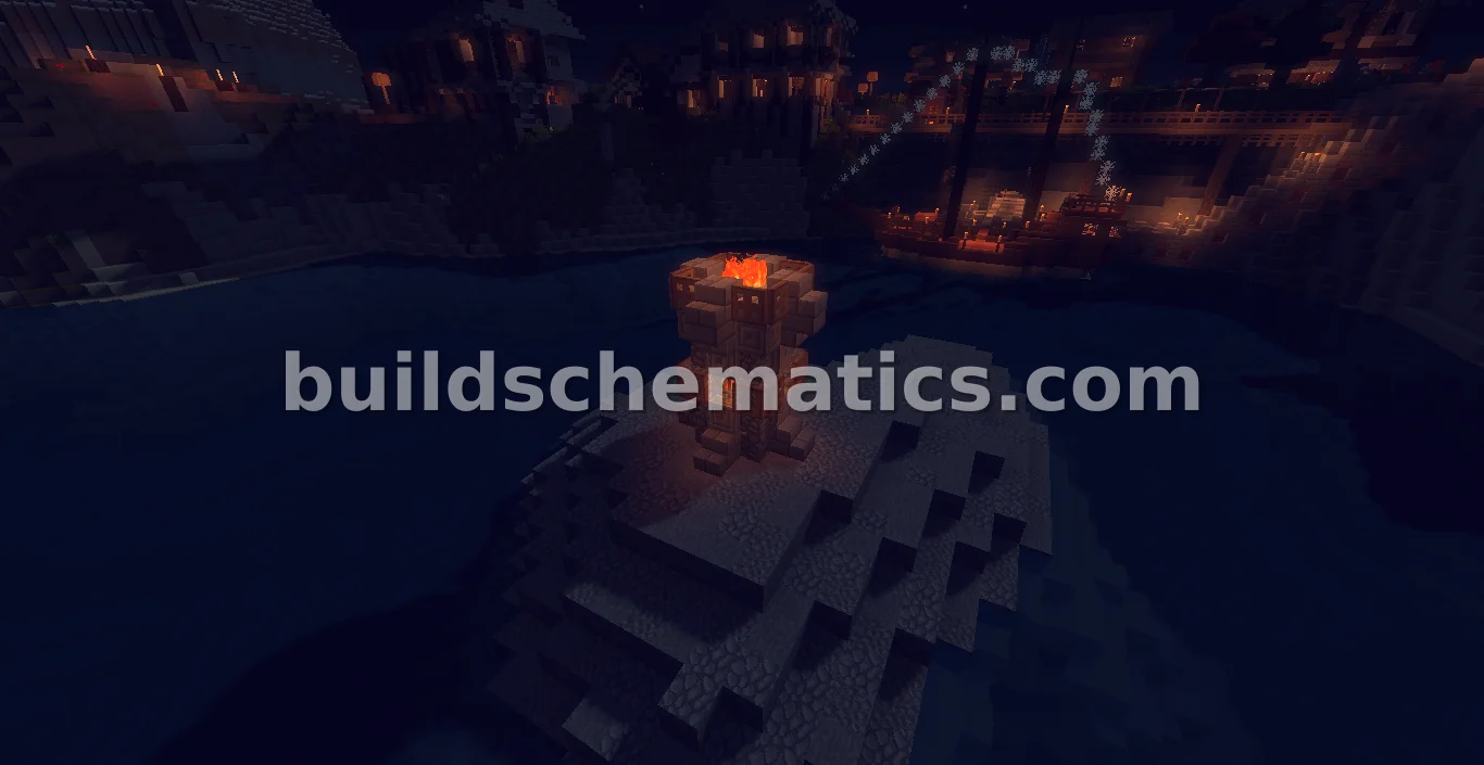 Medieval Torch Tower with Dual Fires