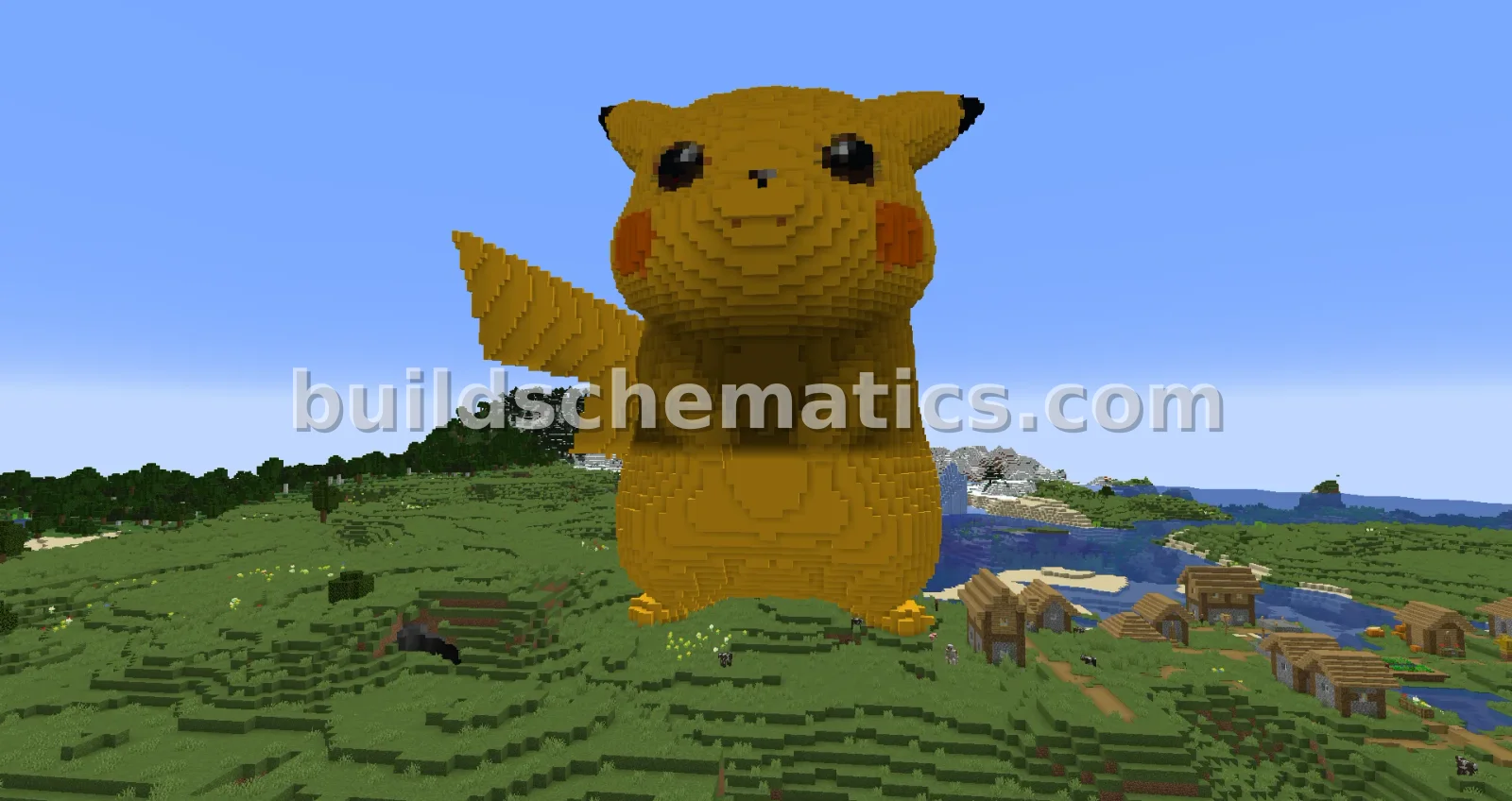 Minecraft Pikachu Large Statue
