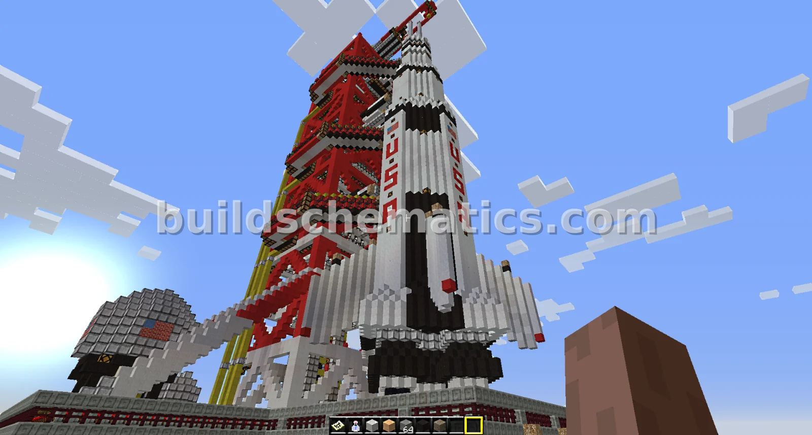 Saturn V Rocket with Launch Tower