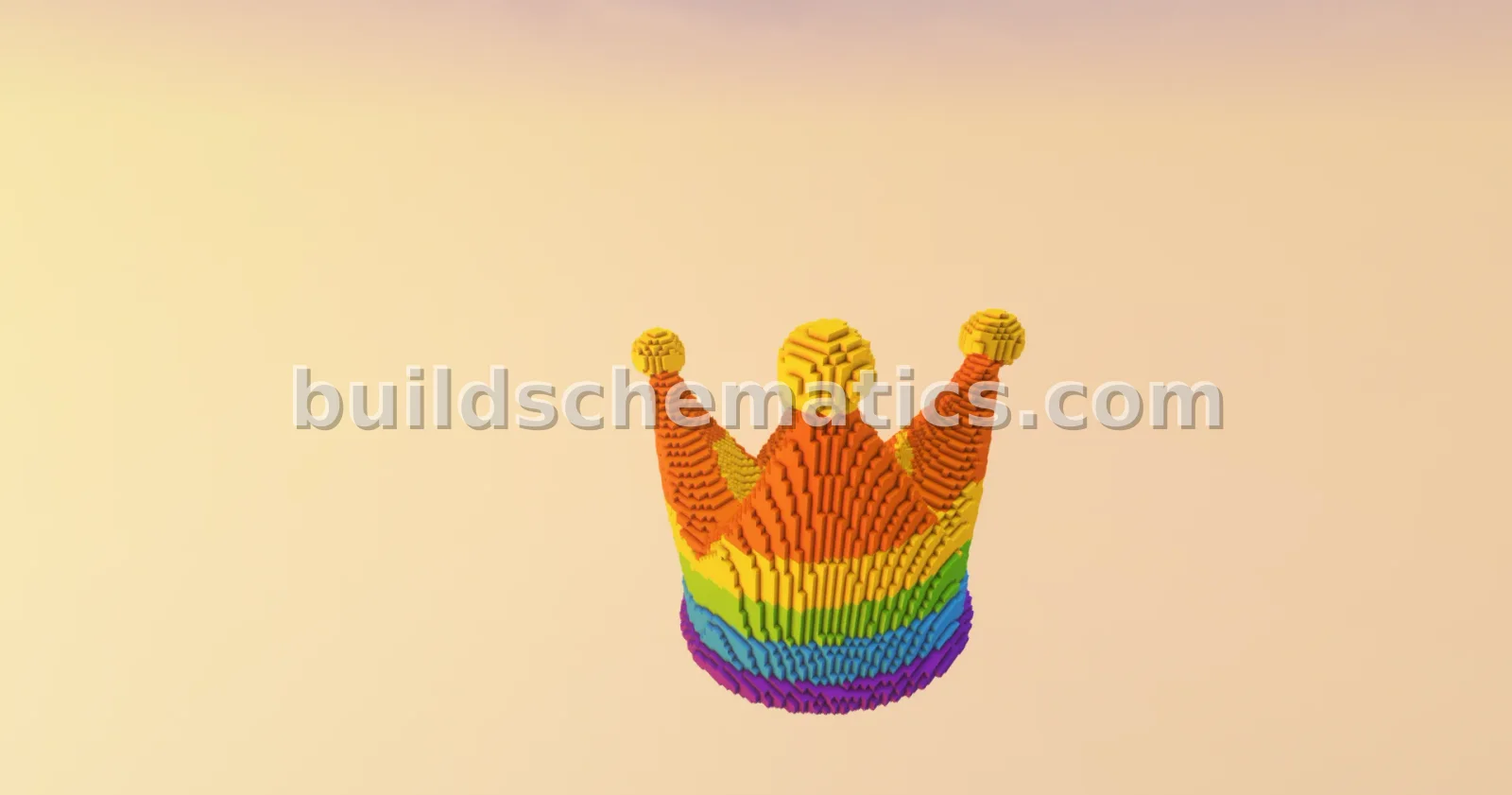 Rainbow Crown Statue Minecraft Mega Build — view 2