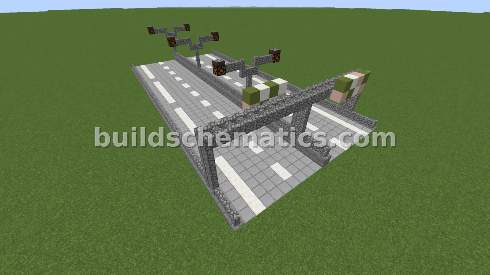 Highway Section with Lighting and Signs