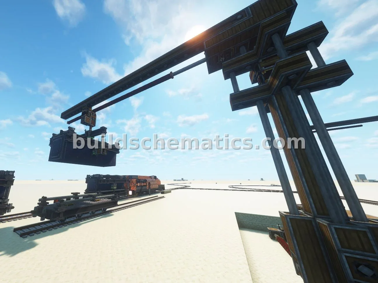 Stock Trainyard Crane with Extendable Arm