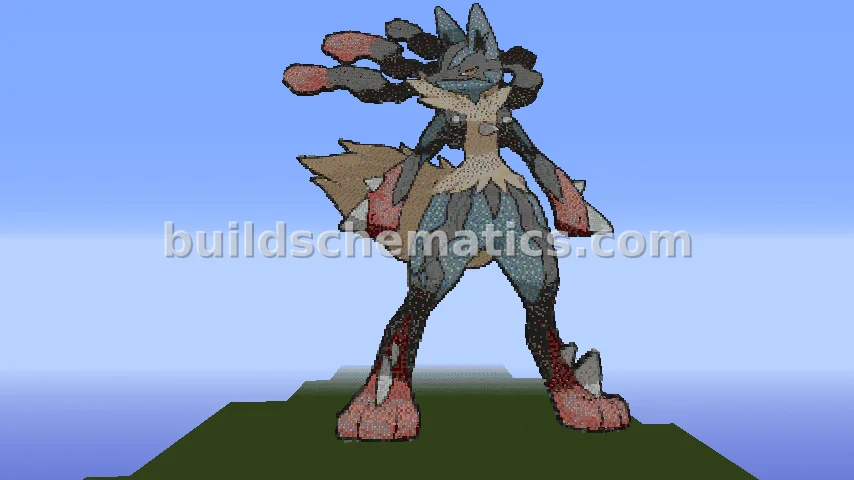 Mega Lucario Pixel Art Build