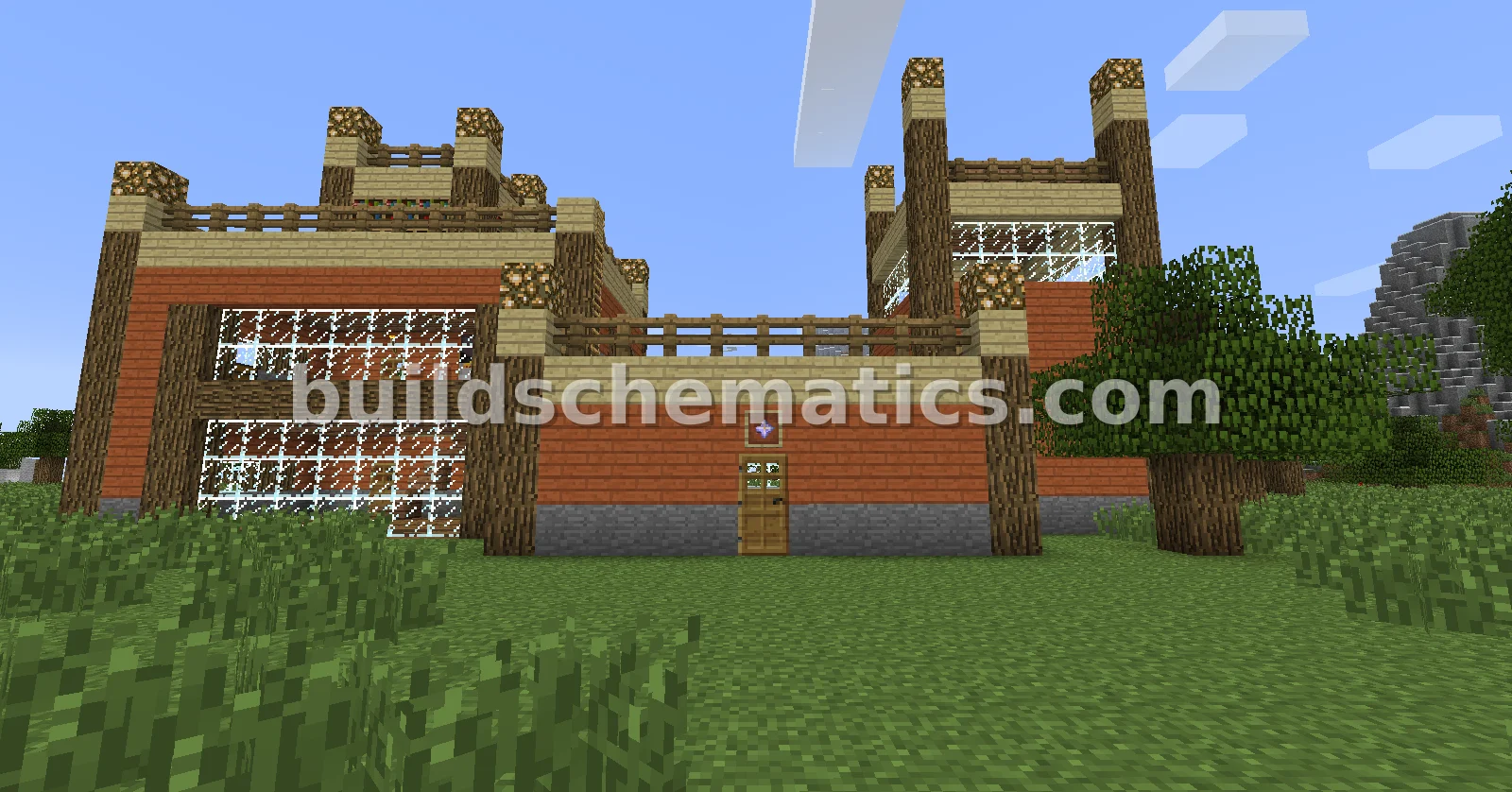 Rustic Wood and Stone House with Watchtower