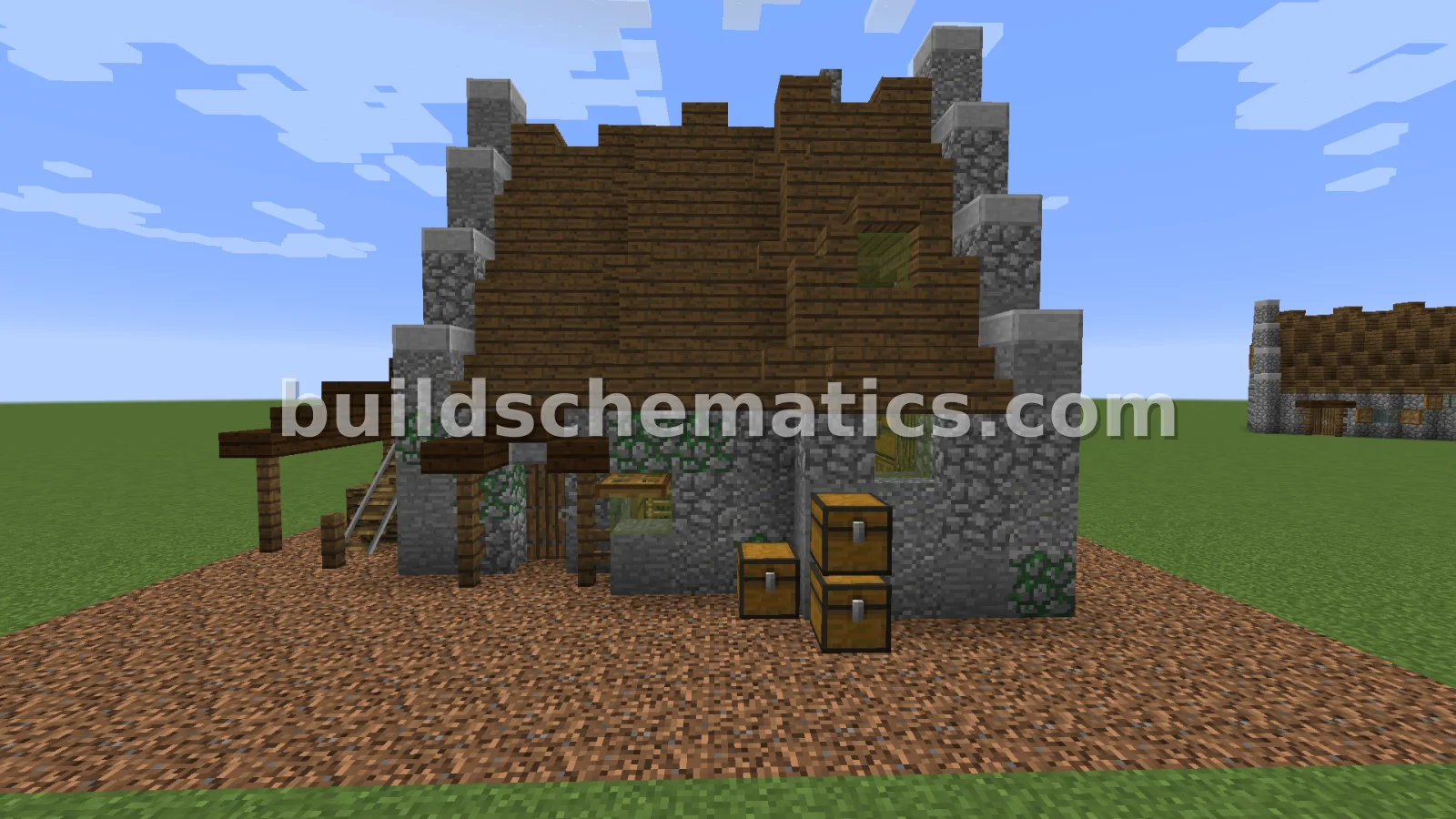 Medieval Diagonal Two Block House