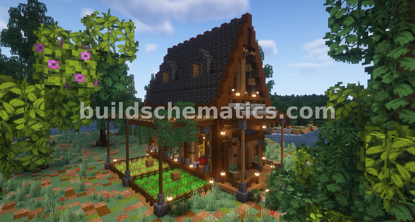 Survival Wooden Cabin Minecraft Build — view 2