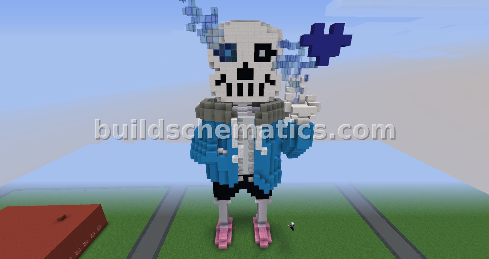 Sans Undertale Minecraft Statue — view 2