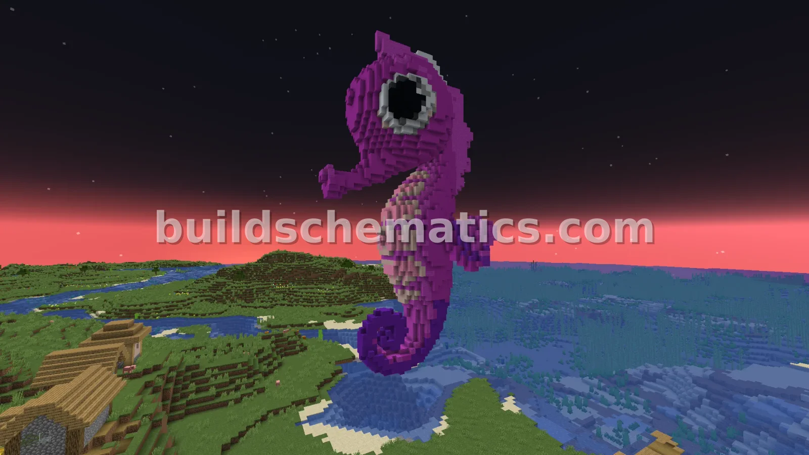 Seahorse Statue Minecraft Build — view 2