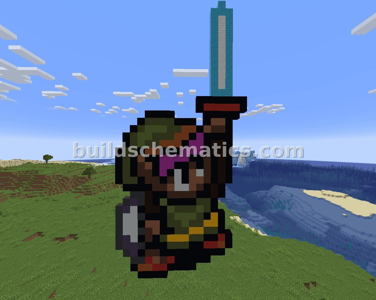 Zelda Link Master Sword Pixel Art