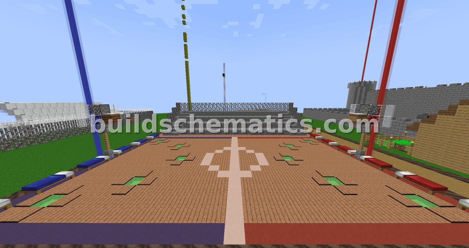 Slime Block Basketball Court With Scoreboard