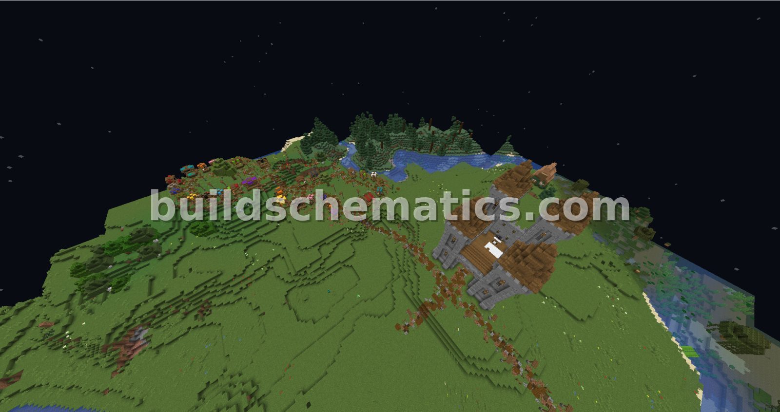 Medieval Castle and Marketplace Structure