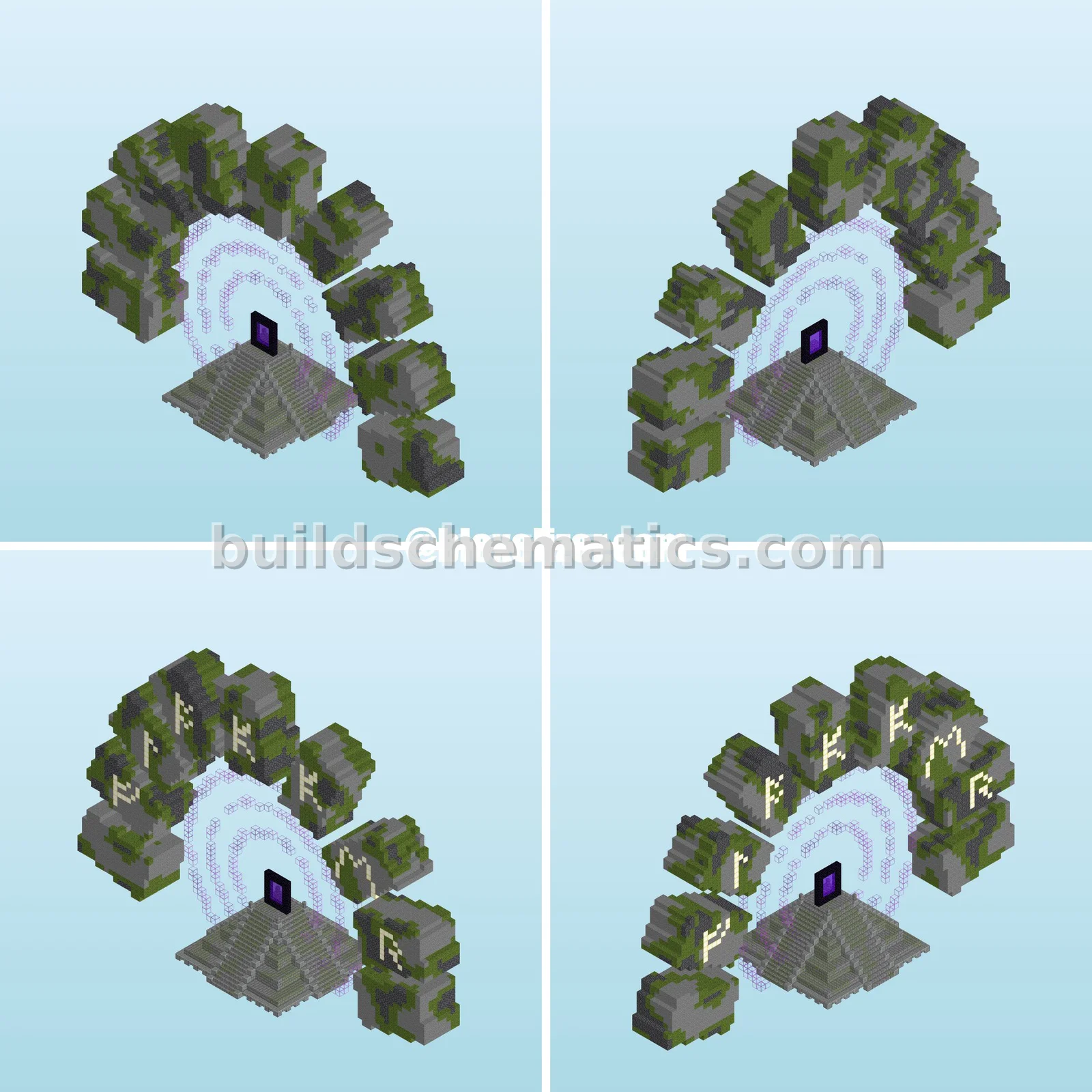 Nether Portal Structure with Runic Design